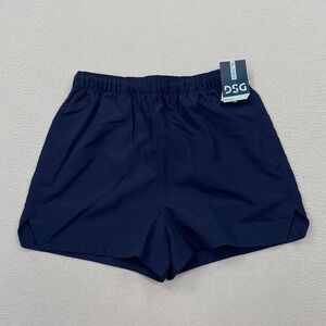 DSG Women's Notched High Rise Woven Shorts Size Small Dark Blue 3"